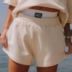 Daily drills set sweatshirt and matchingg boxer shorts. Color sand both xs/small